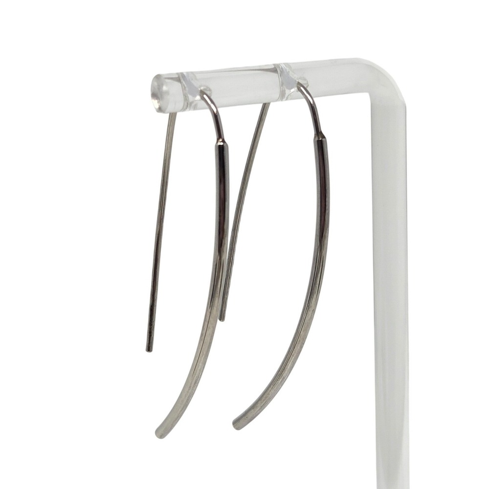 Modern Curved Bar Drop‎ Earrings Minimalist Dangle Stainless Steel